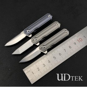 Titanium alloy new D2 blade pocket knife Mini Quartermaster no logo hunting knife UD19039 